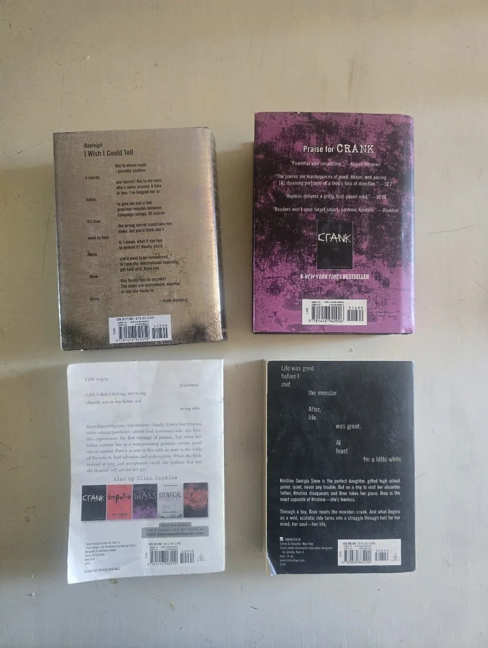 (4) Ellen Hopkins Books